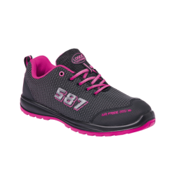 SCARPA BASSA TESSUTO NERA ROSA S3L FO SR