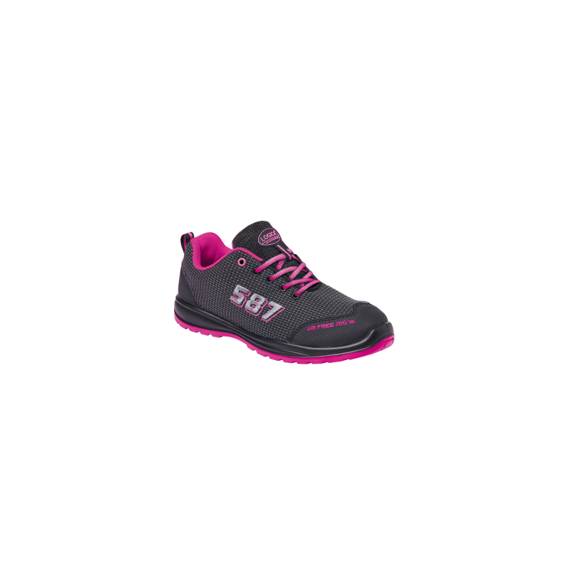 SCARPA BASSA TESSUTO NERA ROSA S3L FO SR