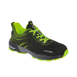 SCARPA BASSA TESSUTO NERA VERDE S1PL