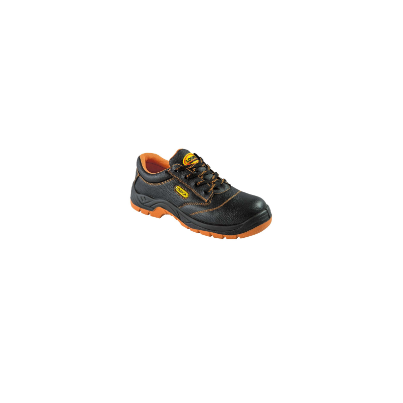 SCARPA BASSA PELLE NERA LAM.TESSILE S3
