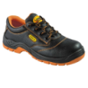 SCARPA BASSA PELLE NERA LAM.TESSILE S3