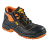SCARPA ALTA PELLE NERA LAM.TESSILE S3