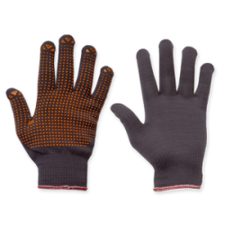 GUANTI NYLON PUNTINATI GRIGIO ARANCIO