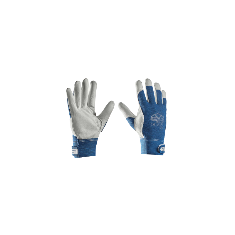 GUANTO FIORE BLU D/TELA CON STRAPPO