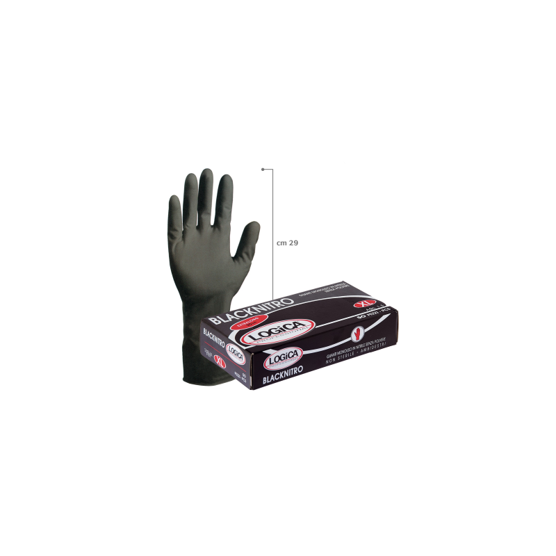 GUANTO NITRILE NERO CF.50 PZ III CAT CE