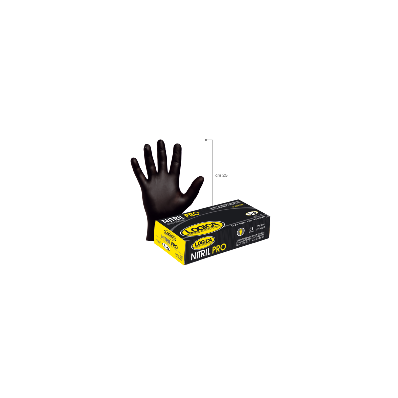 GUANTO NITRILE NERO 7 GR. CF.100 PZ