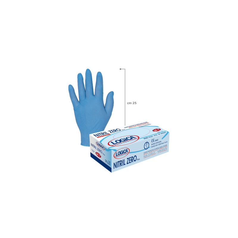 GUANTI NITRILE BLU SENZA POLVERE 100PZ
