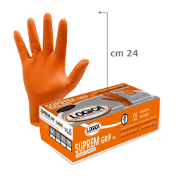 GUANTI NITRILE ARANCIO DIAMANTATO CF.50