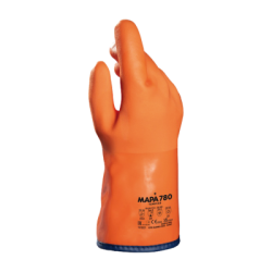 GUANTI PVC FODERATO CM.30 ARANCIO