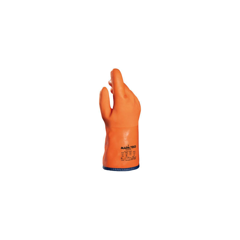 GUANTI PVC FODERATO CM.30 ARANCIO