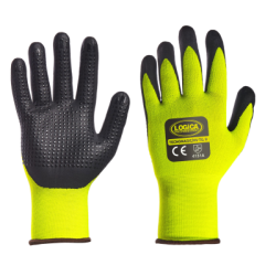 GUANTO GIALLO FLUO NITRILE NERO D/AREATO